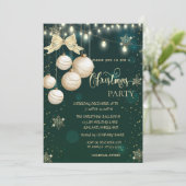 Invitation Fléchettes de neige en or, Boules, Lumières Bow Ve (Debout devant)