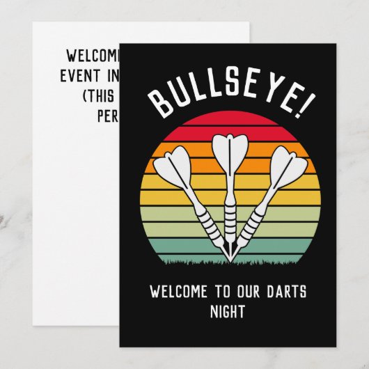 Invitation Fléchettes Vintage Sunset (Devant / Derrière)