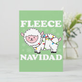 Invitation Fleece Navidad Feliz Funny Noël Kawaii Sheep (Debout devant)