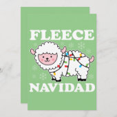Invitation Fleece Navidad Feliz Funny Noël Kawaii Sheep (Devant / Derrière)