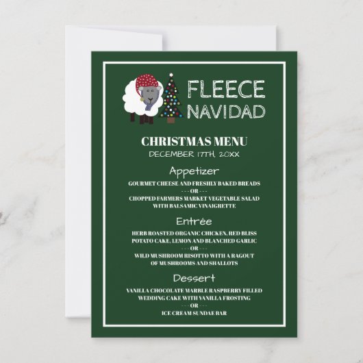 Invitation Fleece Navidad, Menu de Noël de style espagnol (Devant)