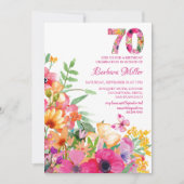 Invitation fleur 70 anniversaire invitation carte (Devant)