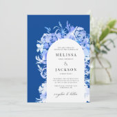 Invitation Fleur Abstraite BlueWatercolor (Debout devant)