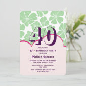 Invitation Fleur Abstraite de Chamomille Vert Rétro (Debout devant)