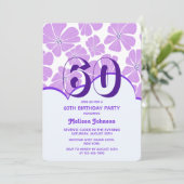 Invitation Fleur Abstraite de Chamomille violette rétro (Debout devant)