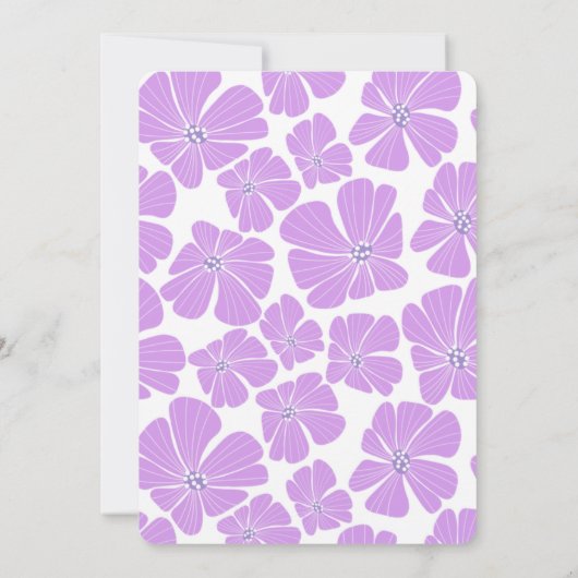 Invitation Fleur Abstraite de Chamomille violette rétro (Dos)