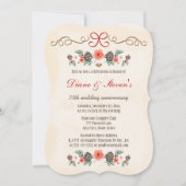 INVITATION FLEUR ANCIENNE POUR ANNIVERSAIRE DE NOËL AUX POMME (Devant)