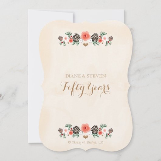 INVITATION FLEUR ANCIENNE POUR ANNIVERSAIRE DE NOËL AUX POMME (Dos)