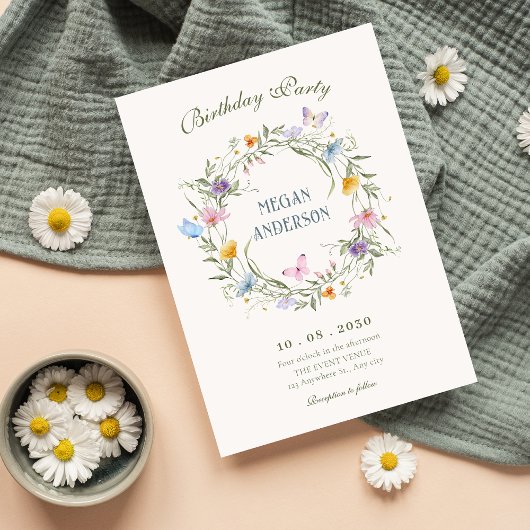 Invitation Fleur anniversaire de couronne