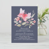 Invitation Fleur Aquarelle Botanique Partie d'engagement (Debout devant)