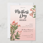 Invitation Fleur aquarelle Fête des mères Brunch (Devant)