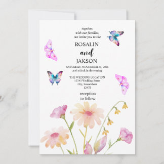 Invitation fleur aquarelle modifiable