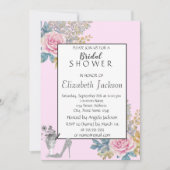 Invitation Fleur aquarelle, Parties scintillant haute talons  (Devant)