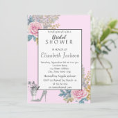 Invitation Fleur aquarelle, Parties scintillant haute talons  (Debout devant)