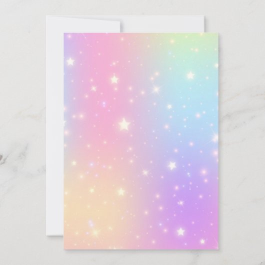 Invitation Fleur arc-en-ciel de Unicorne | 4e anniversaire (Dos)