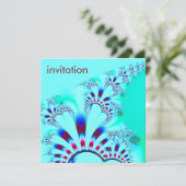 Invitation Fleur · Art de fractale · Turquoise (Debout devant)