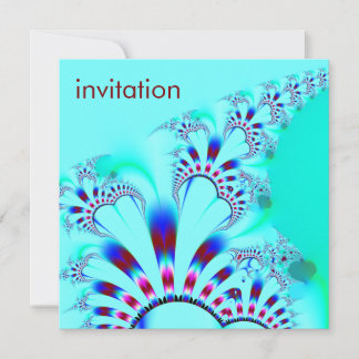 Invitation Fleur · Art de fractale · Turquoise