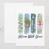 Invitation Fleur avec Grace Garden Floral Art (Devant / Derrière)