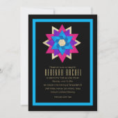 Invitation Fleur bat mitzvah rose bleu étoile violet (Devant)