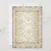 Invitation Fleur beige Damask rose Gold Anniversaire (Dos)