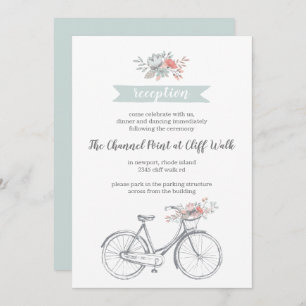 Invitation Fleur Bicycle Printemps Jardin Réception de mariag