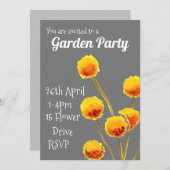 Invitation Fleur Billy Jaune Bouton Jardin fonction (Devant / Derrière)