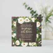 Invitation Fleur blanche | Bois Floral Mariage Botanique (Debout devant)