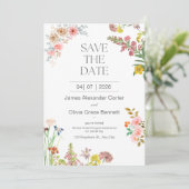 Invitation Fleur Blanche Classique Moderne Fleur Sauvage Rust (Debout devant)