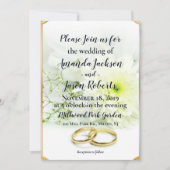 Invitation Fleur blanche délicate de Mariage jaune (Devant)