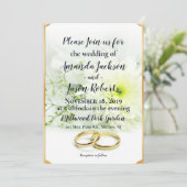 Invitation Fleur blanche délicate de Mariage jaune (Debout devant)