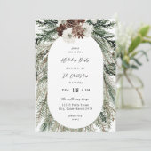 Invitation Fleur blanche d'hiver et sapin Noël (Debout devant)