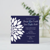 Invitation Fleur blanche d'invitations de mariage de carré de (Debout devant)