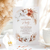Invitation Fleur blanche en terre cuite Boho Chic Engagement 