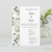 Invitation Fleur blanche espagnole (Debout devant)