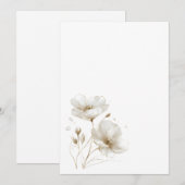 Invitation Fleur blanche et or simple Mariage blanc (Devant / Derrière)
