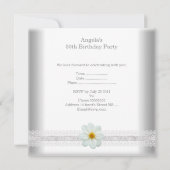 Invitation Fleur blanche Fabuleuse 50e Anniversaire Dentelle (Dos)