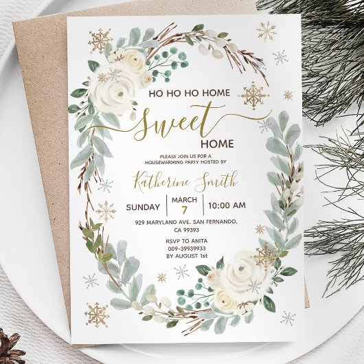 Invitation Fleur blanche Fête d'hiver