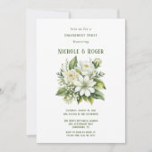 Invitation Fleur blanche Green Painted Engagement Party (Devant)