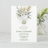 Invitation Fleur blanche Green Painted Tea Party (Debout devant)