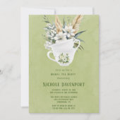 Invitation Fleur blanche Green Painted Tea Party (Devant)