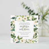 Invitation Fleur blanche | Mariage botanique floral (Debout devant)