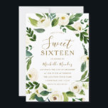 Invitation Fleur blanche moderne Wreath Sweet 16 Party<br><div class="desc">Guirlande florale blanche moderne Sweet 16 Party Invitation Voir la collection correspondante dans Niche et Nest Store</div>