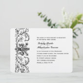 Invitation Fleur blanche noire catholique (Debout devant)