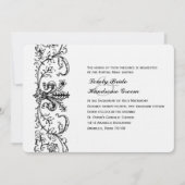 Invitation Fleur blanche noire catholique (Devant)