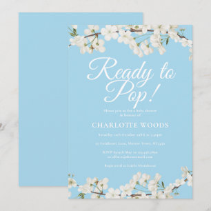 Invitation Fleur blanche prête à éclore Baby Shower / Sprinkl