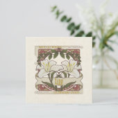 Invitation Fleur Blanche Signifiant Jaune Vintage (Debout devant)