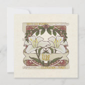 Invitation Fleur Blanche Signifiant Jaune Vintage (Devant)