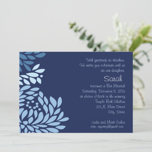 Invitation Fleur bleu (Debout devant)