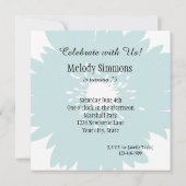 Invitation Fleur Bleu Chic Anniversaire (Dos)