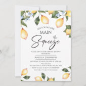 Invitation Fleur bleu citron principal presser nuptiale douch (Devant)